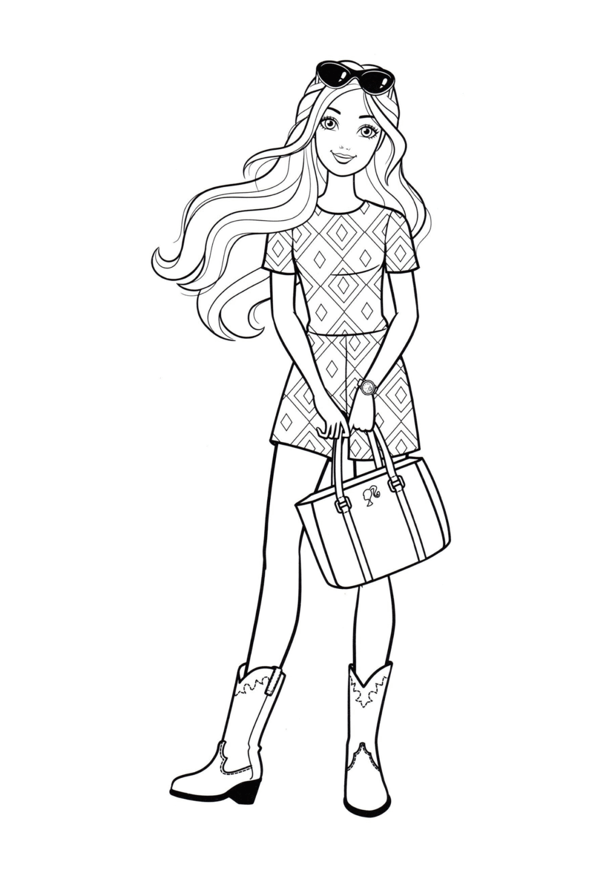Desenho para Colorir Barbie