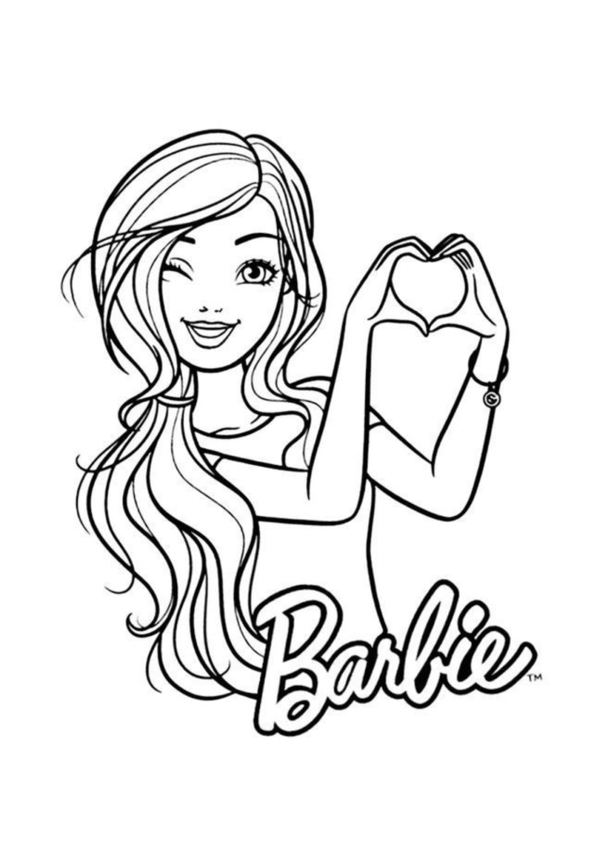 Desenho para Colorir Barbie