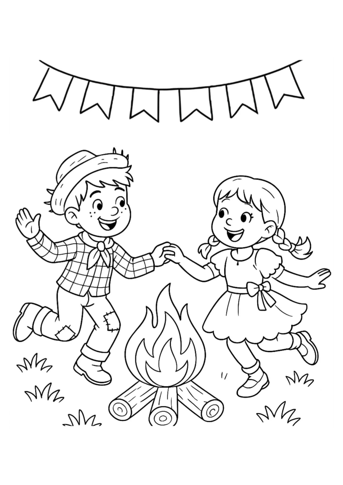 Desenho para Colorir Festa Junina