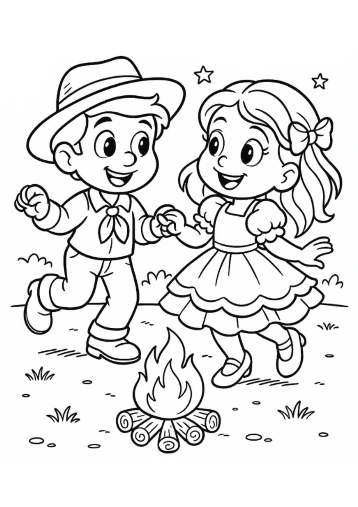 Desenho para Colorir Festa Junina