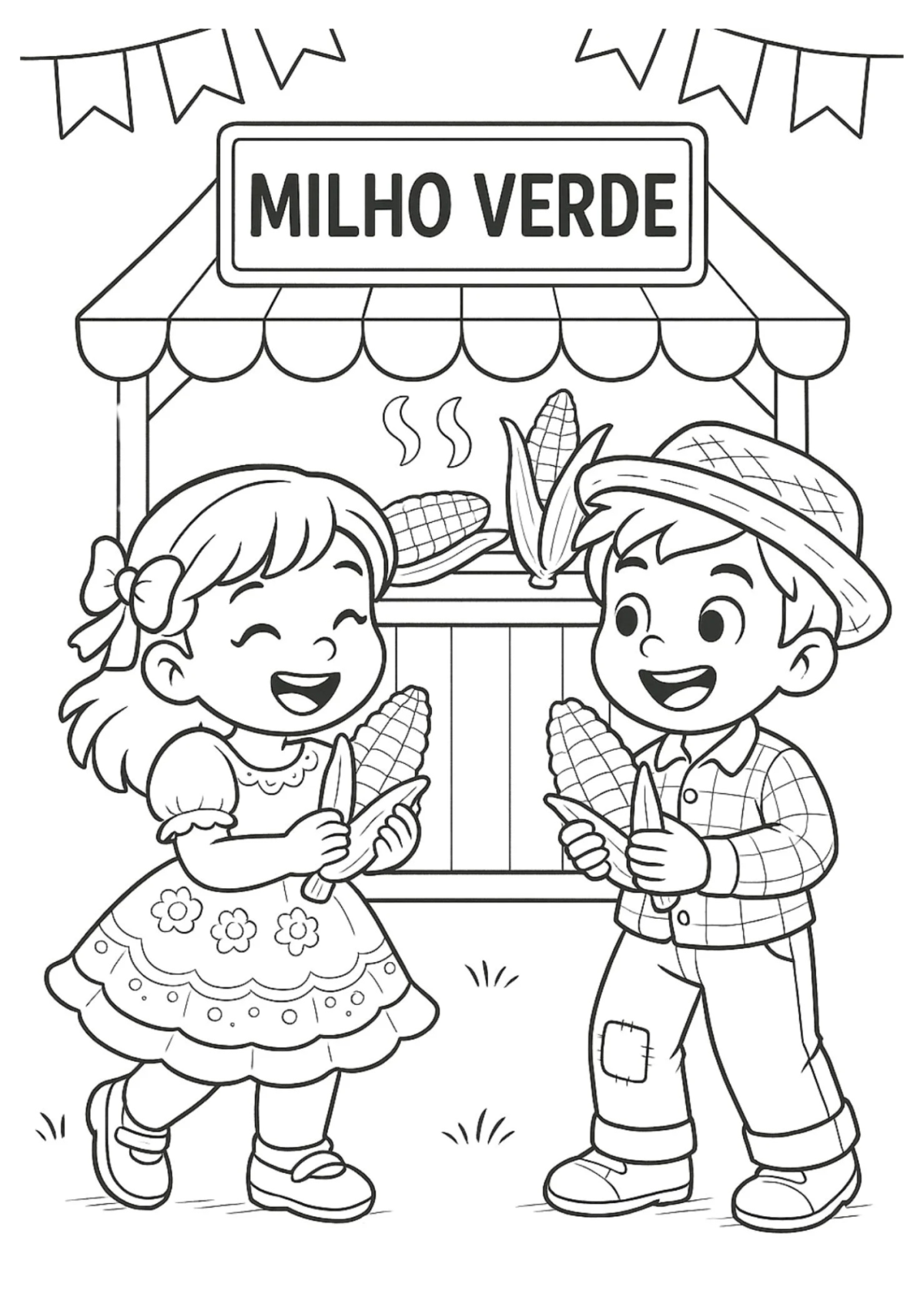 Desenho para Colorir Festa Junina