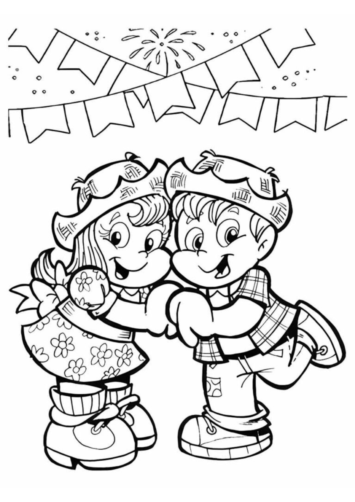 Desenho para Colorir Festa Junina