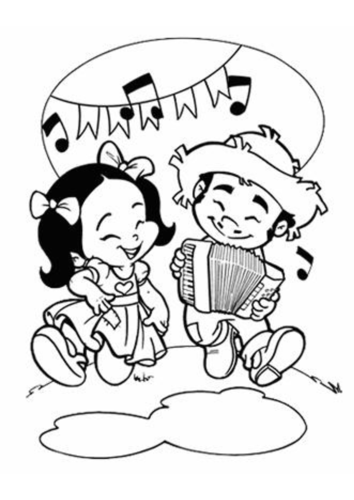 Desenho para Colorir Festa Junina