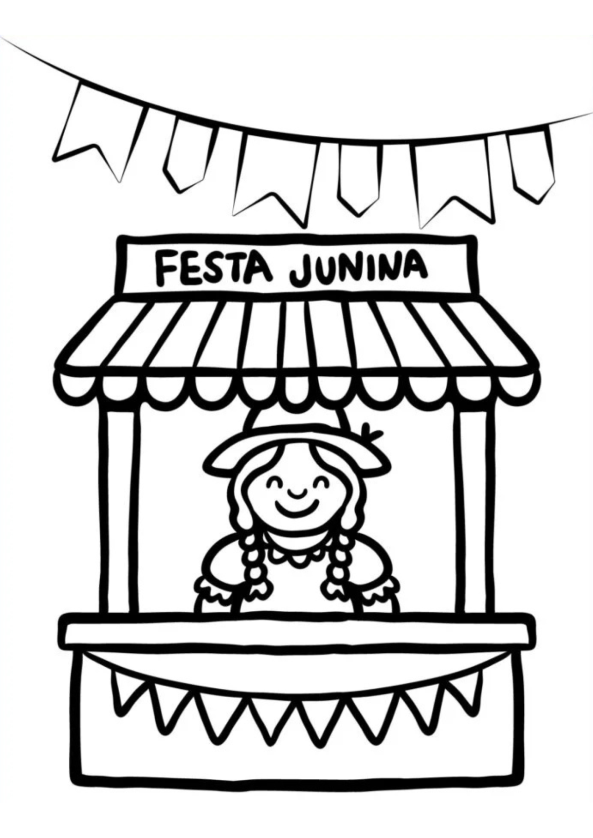 Desenho para Colorir Festa Junina