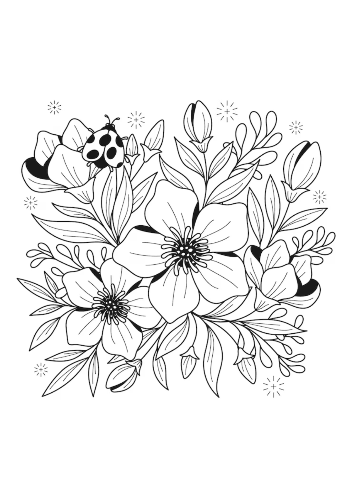 Desenho para Colorir Flores