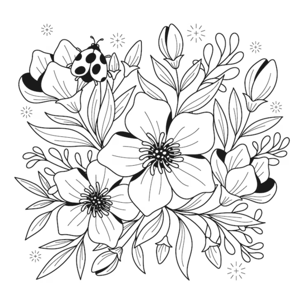 Desenho para Colorir Flores