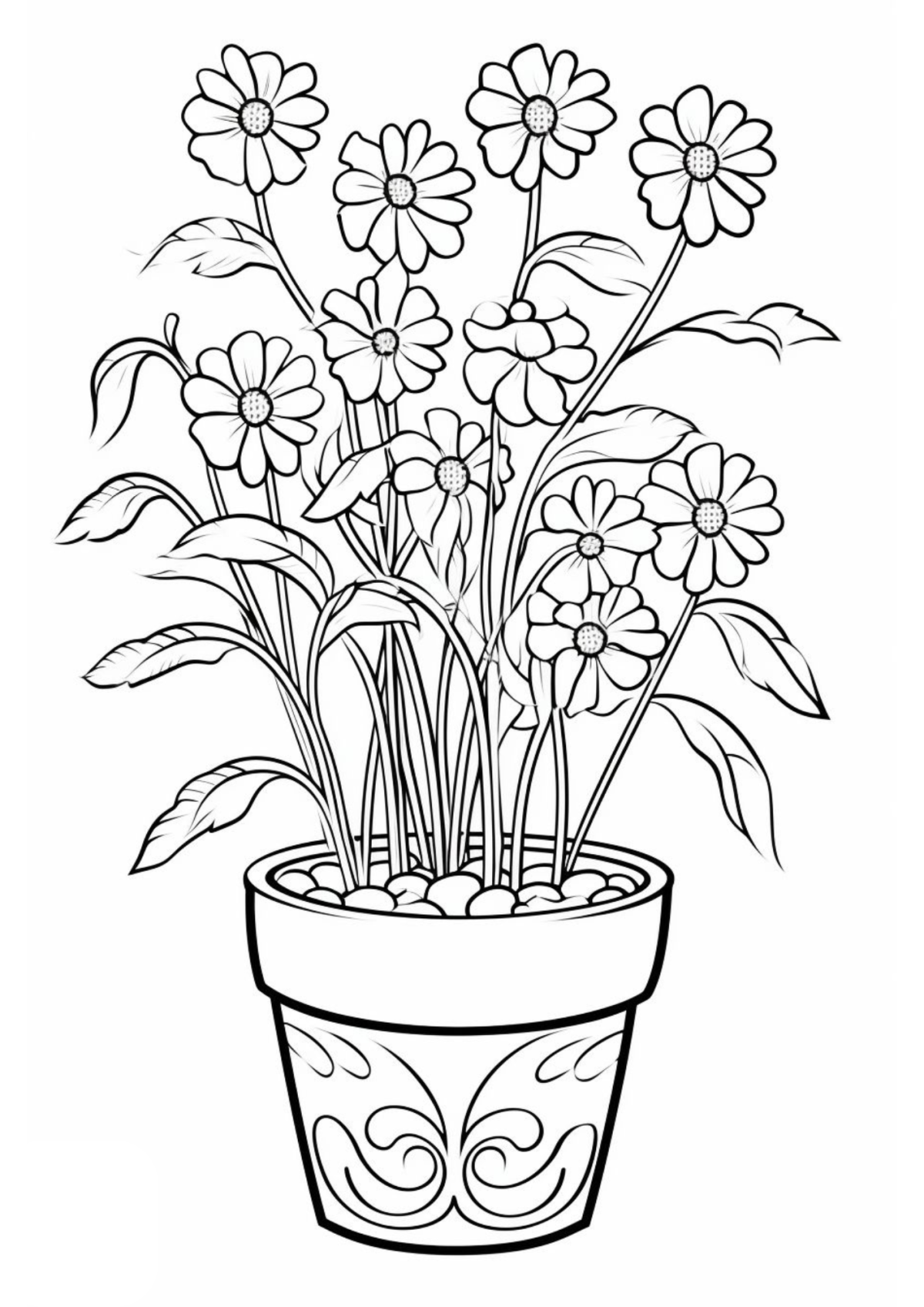 Desenho para Colorir Flores