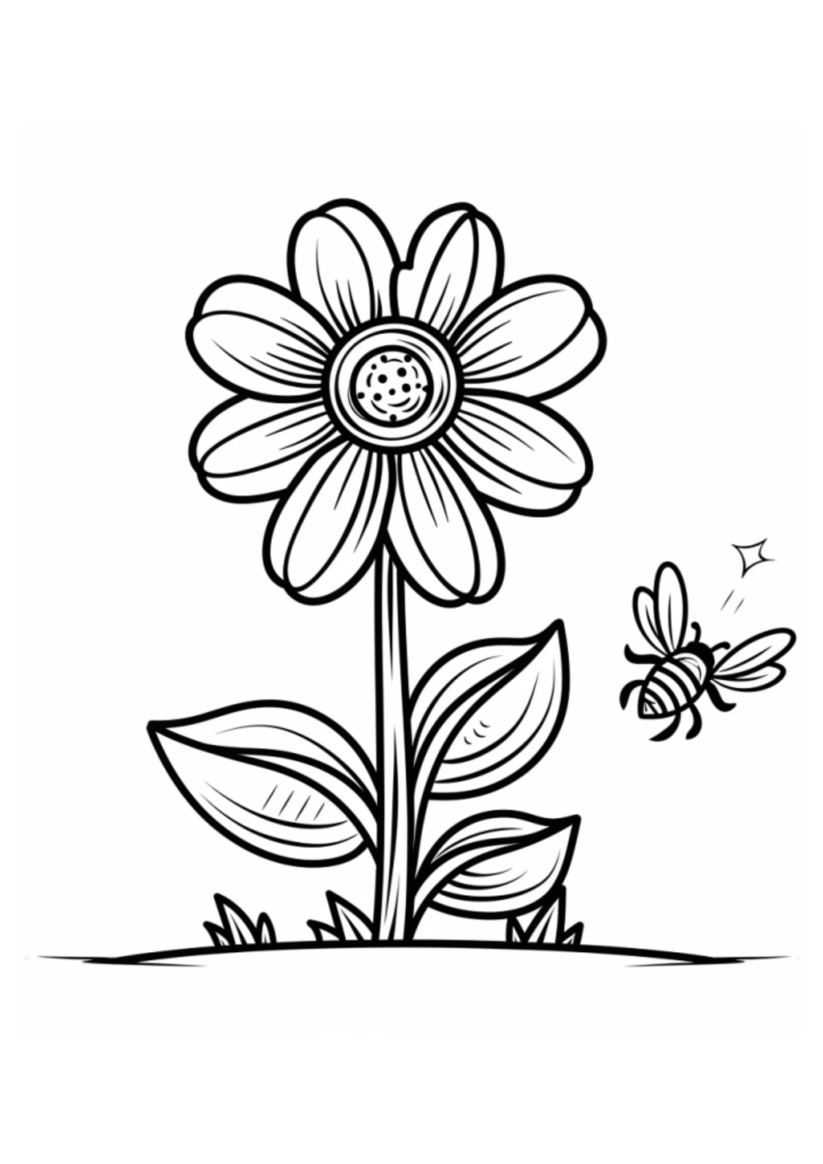 Desenho para Colorir Flores