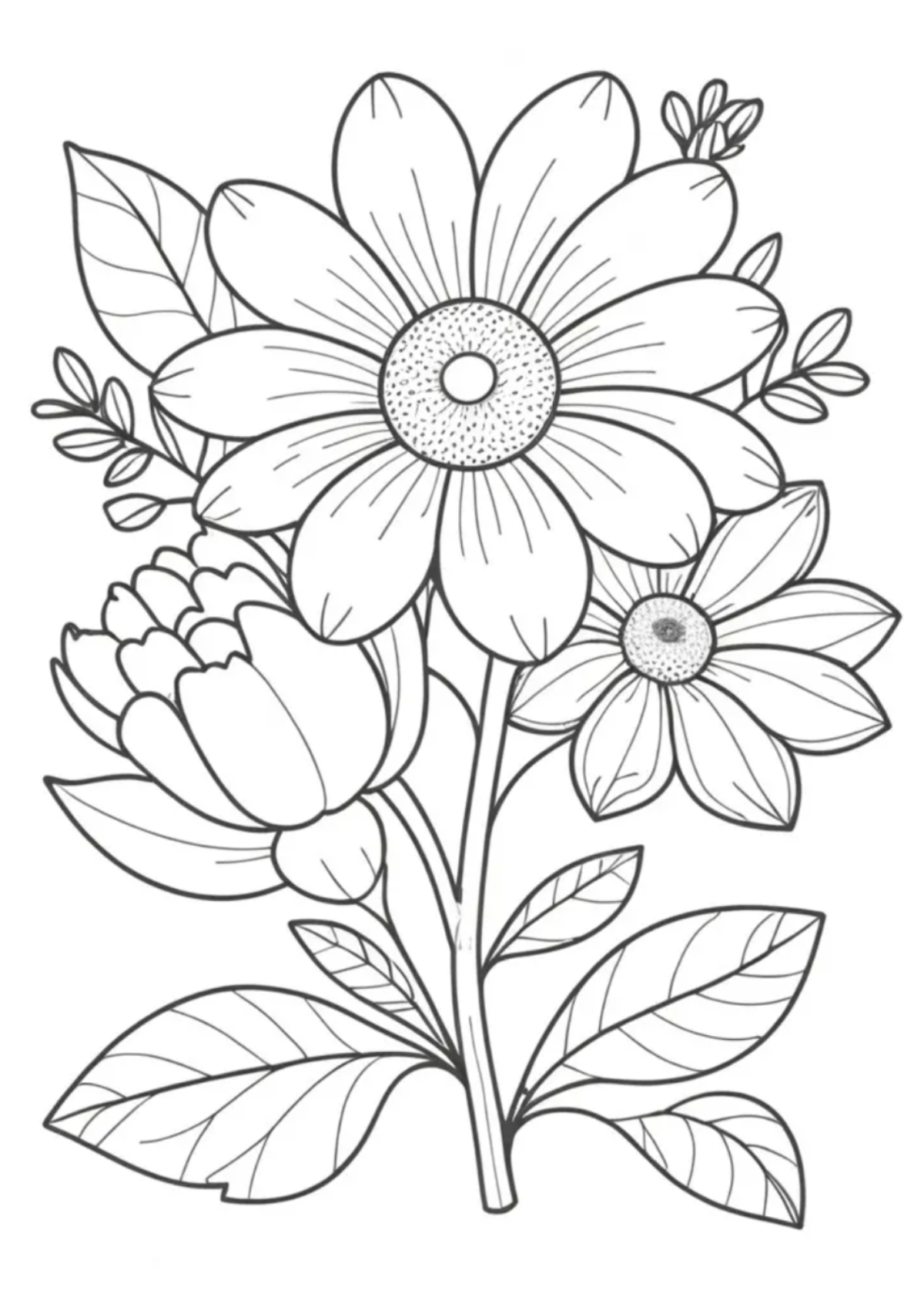 Desenho para Colorir Flores
