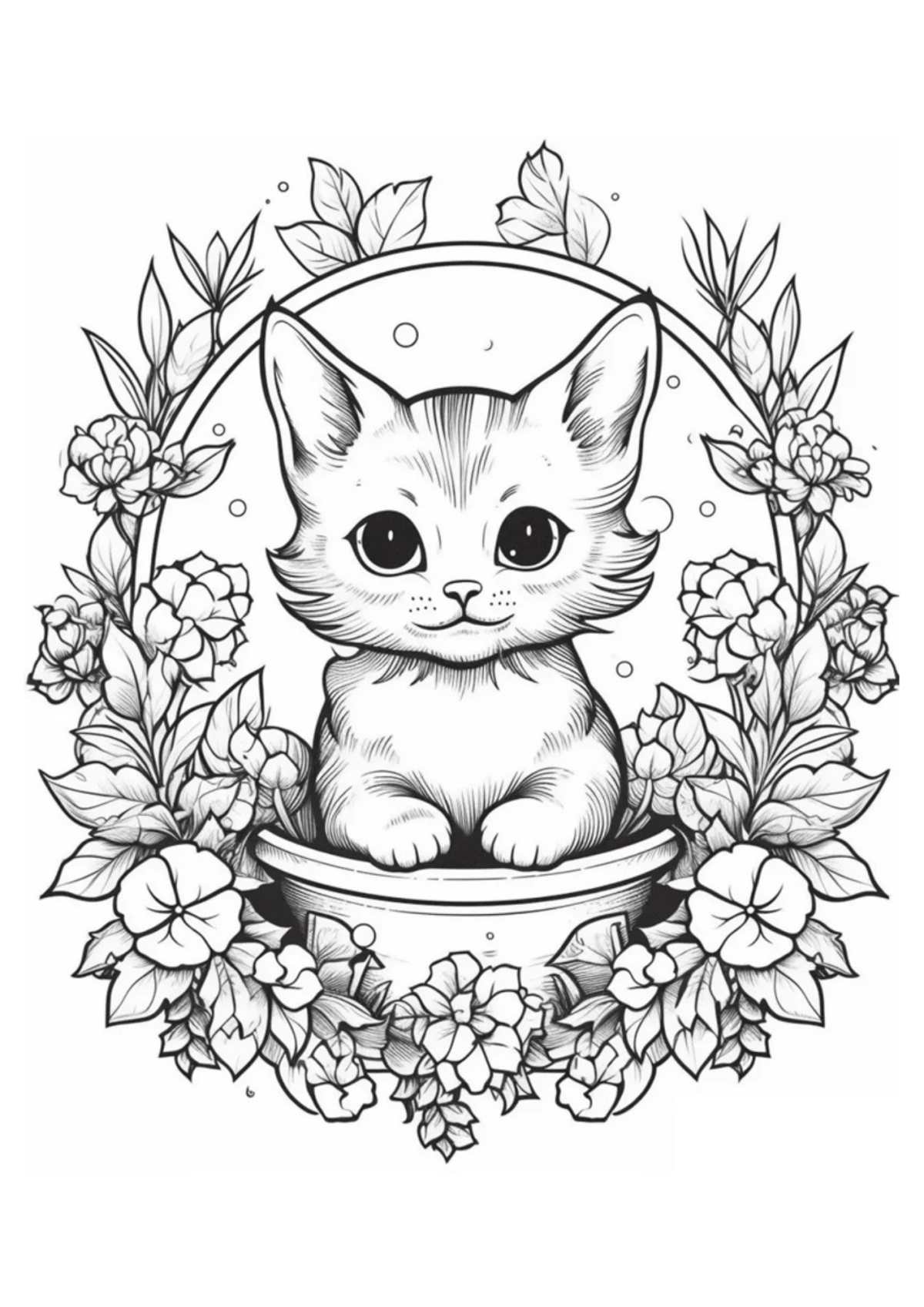 Desenho para Colorir Gatos