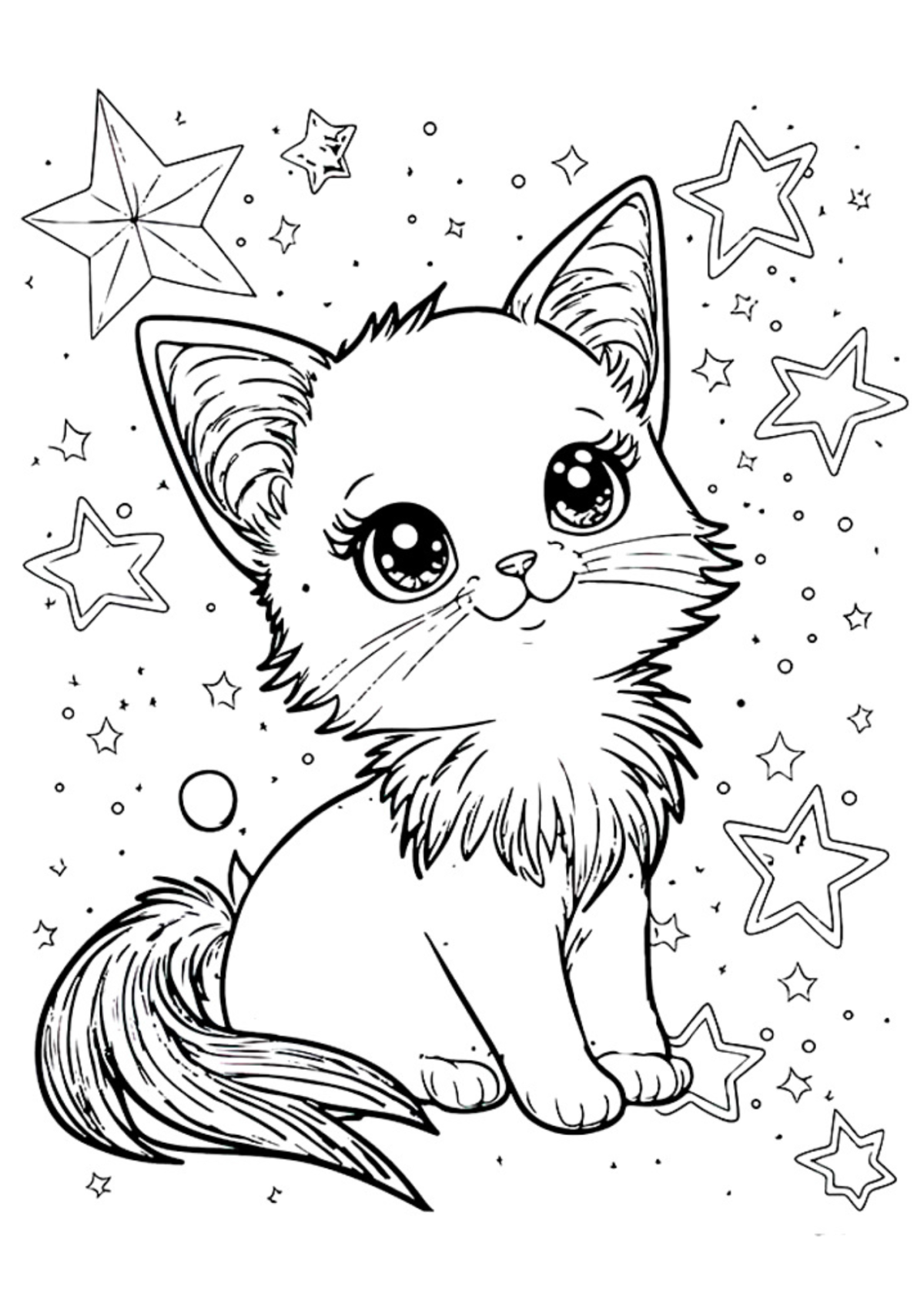 Desenho para Colorir Gatos