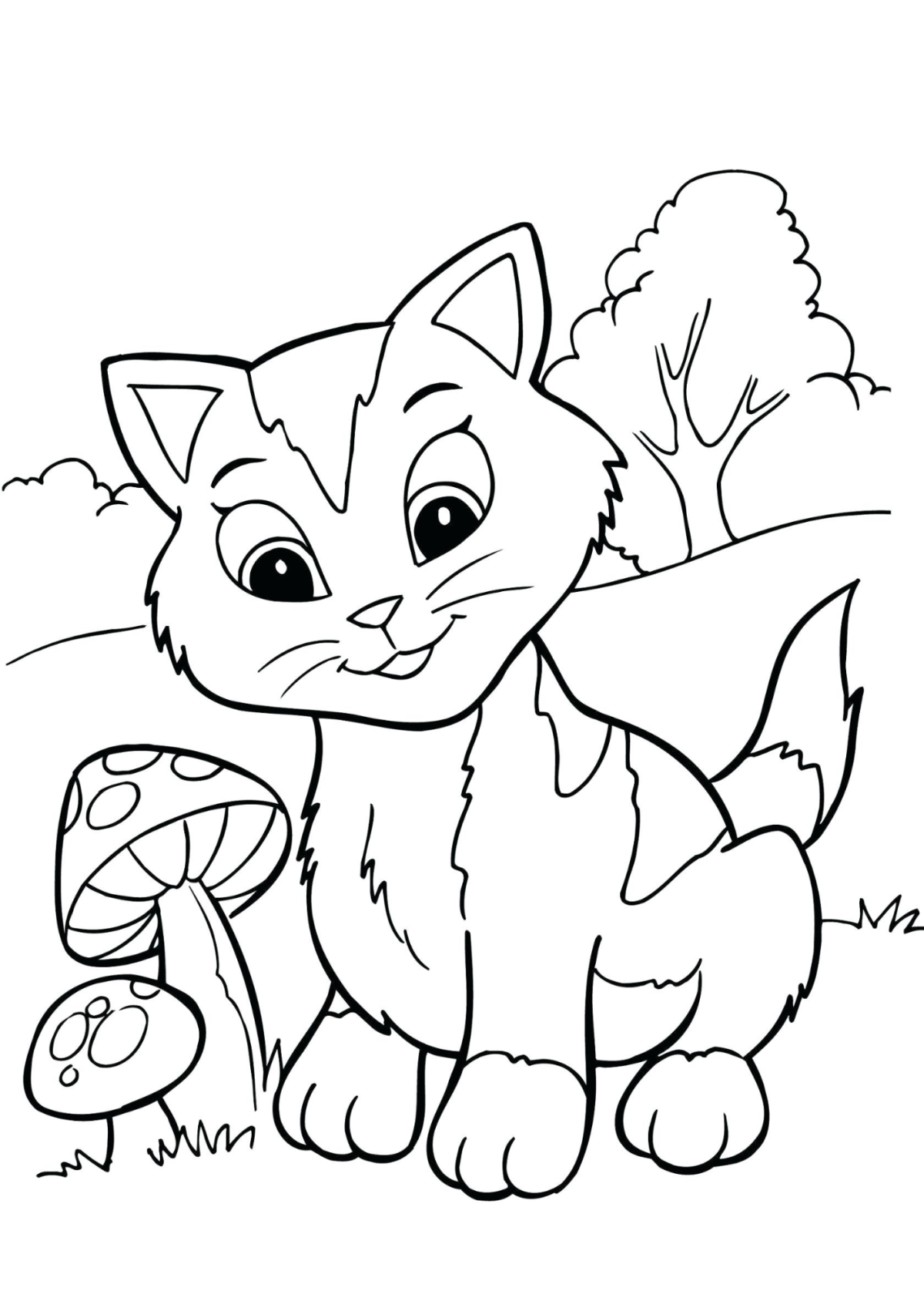 Desenho para Colorir Gatos