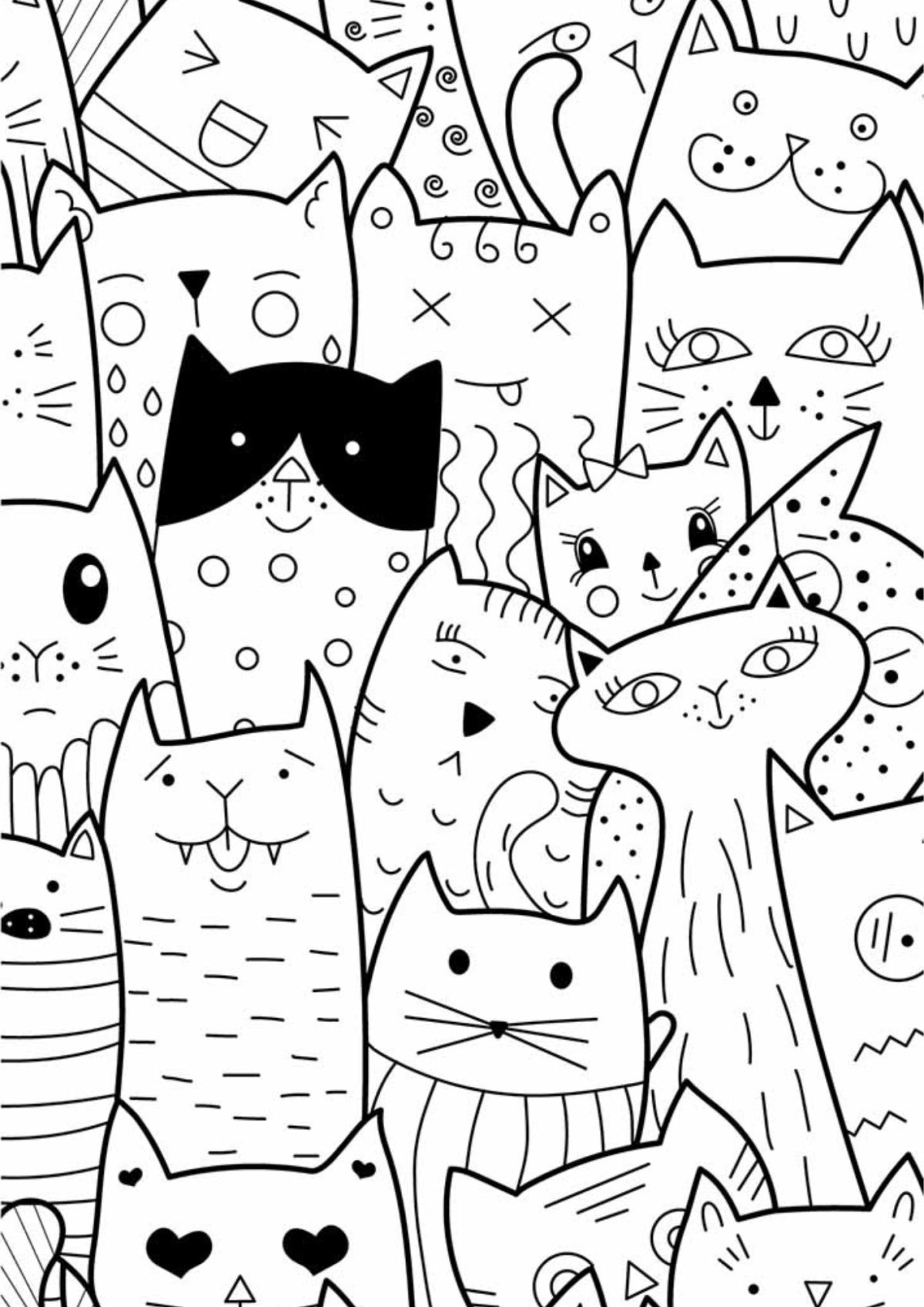 Desenho para Colorir Gatos