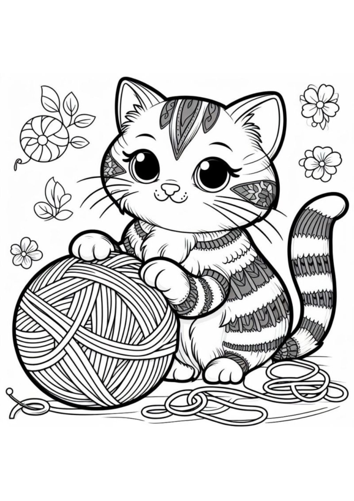 Desenho para Colorir Gatos