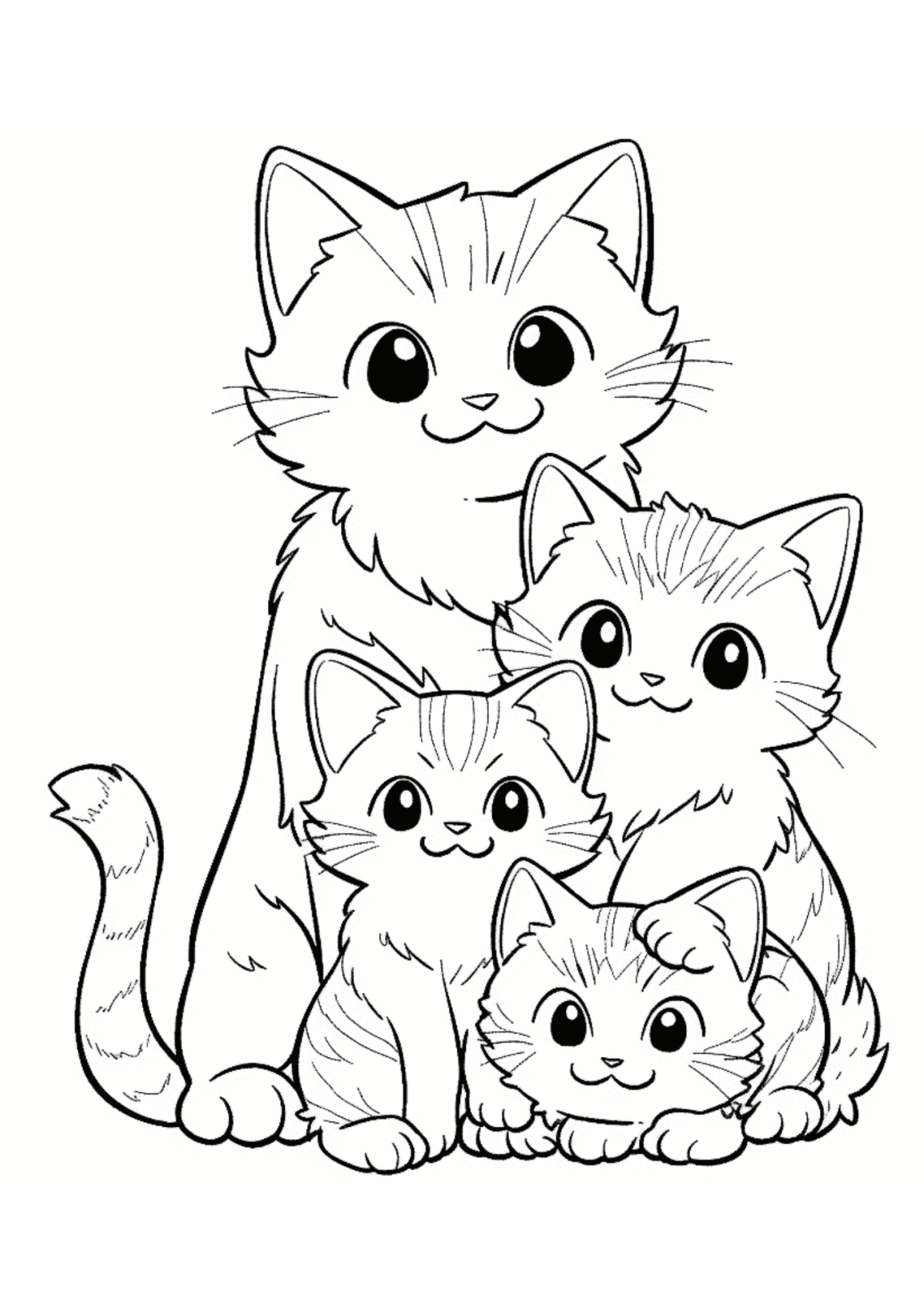 Desenho para Colorir Gatos