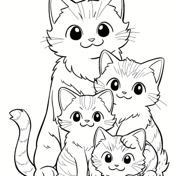 Desenho para Colorir Gatos