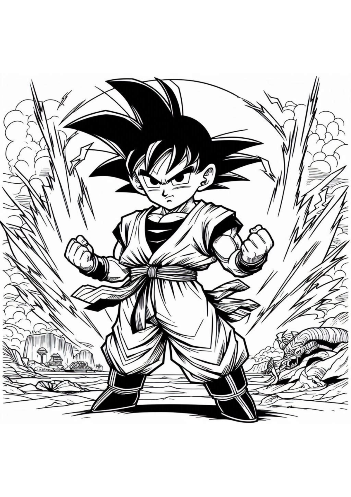 Desenho para Colorir Goku