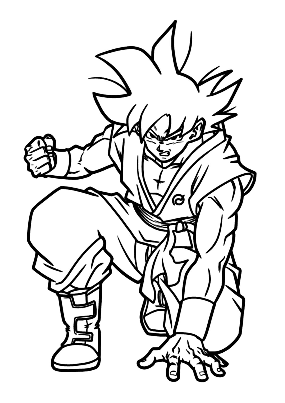 Desenho para Colorir Goku