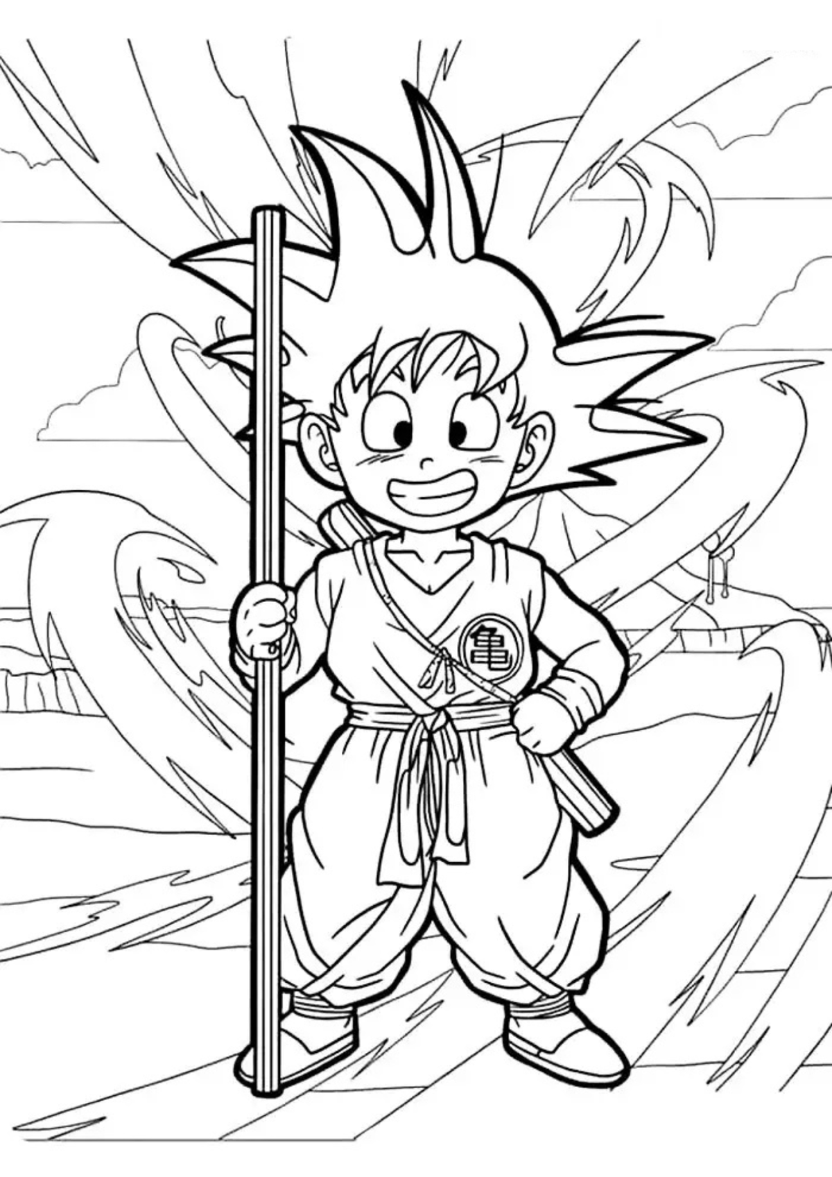Desenho para Colorir Goku