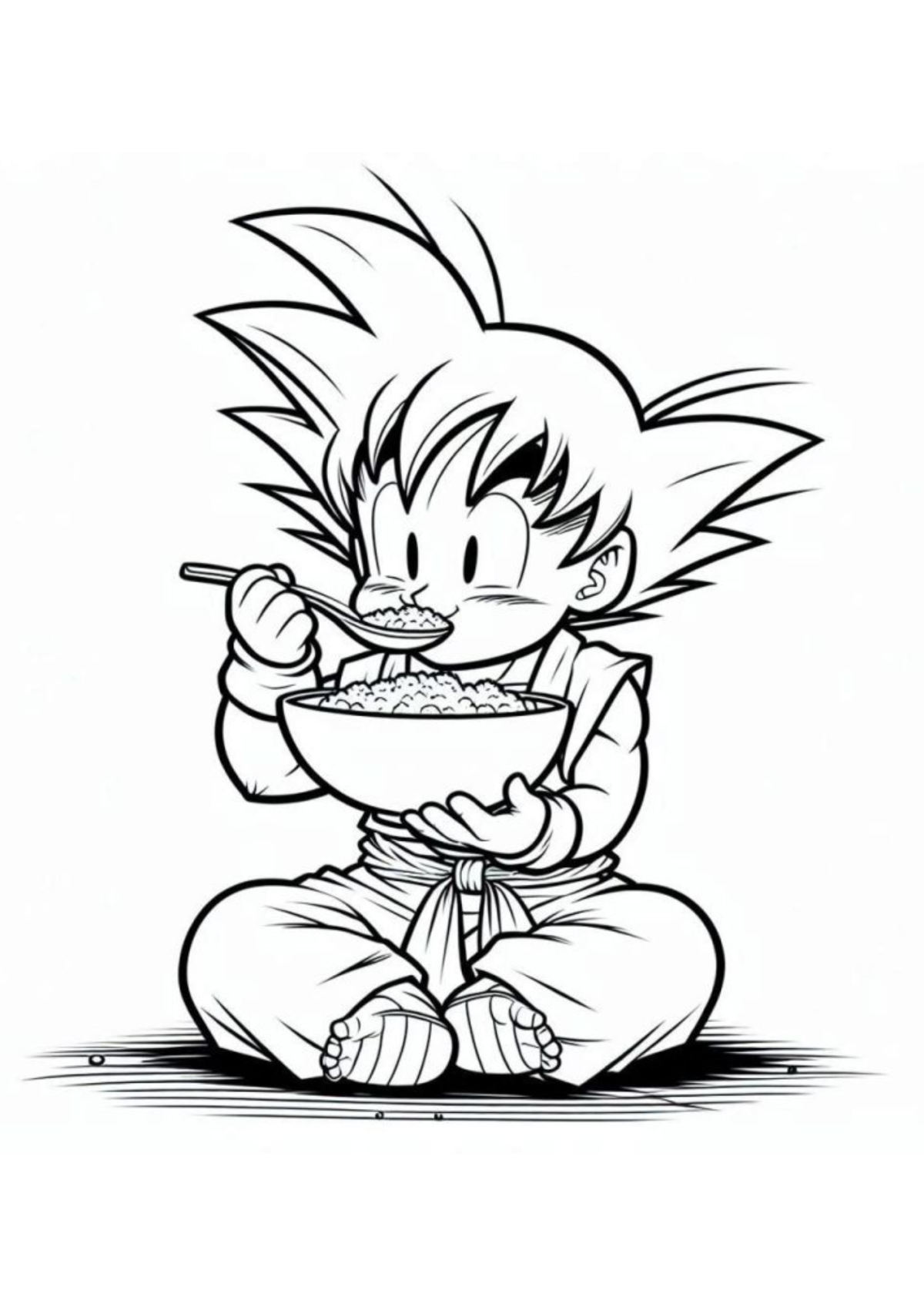 Desenho para Colorir Goku
