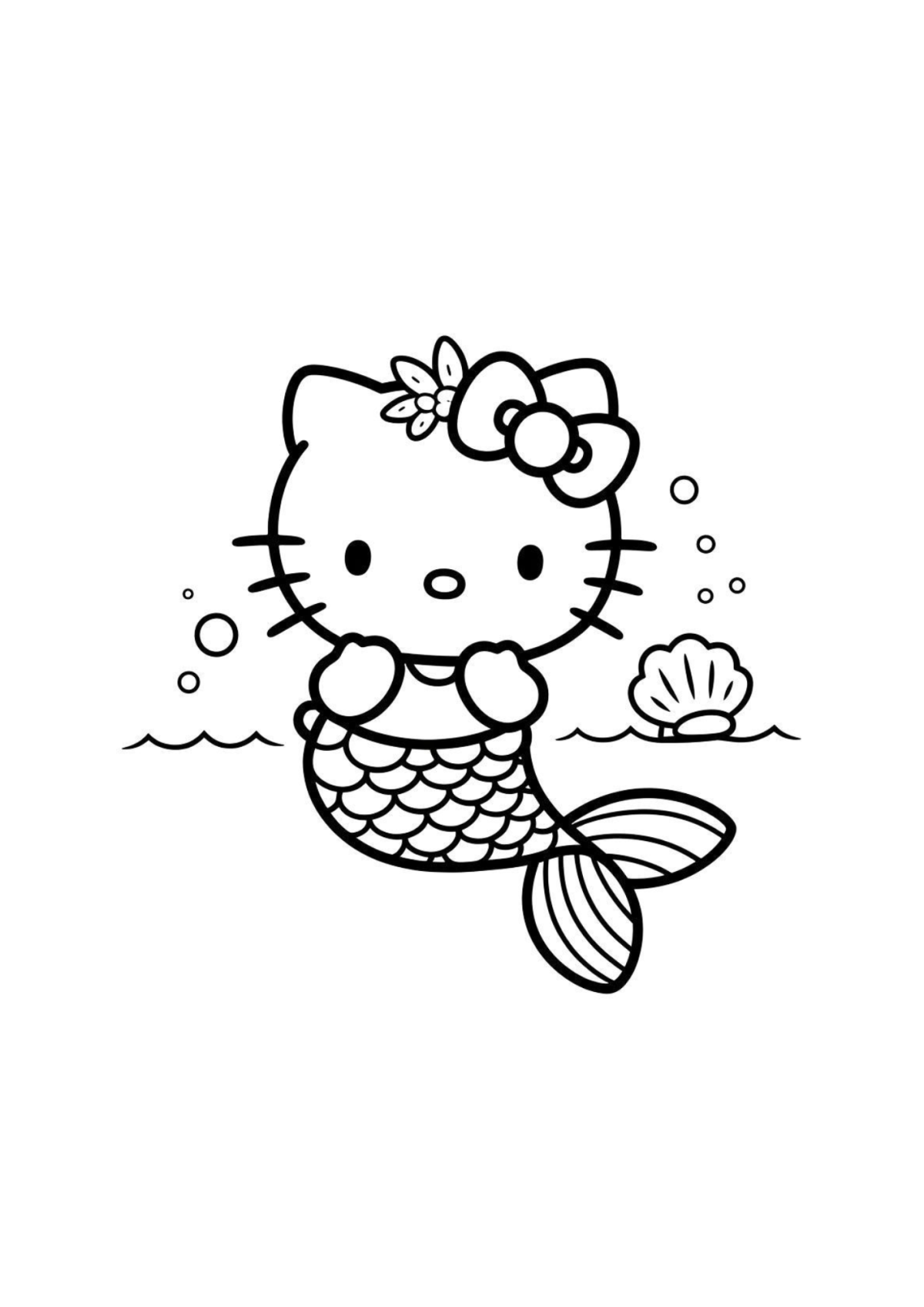 Desenho para Colorir Hello Kitty