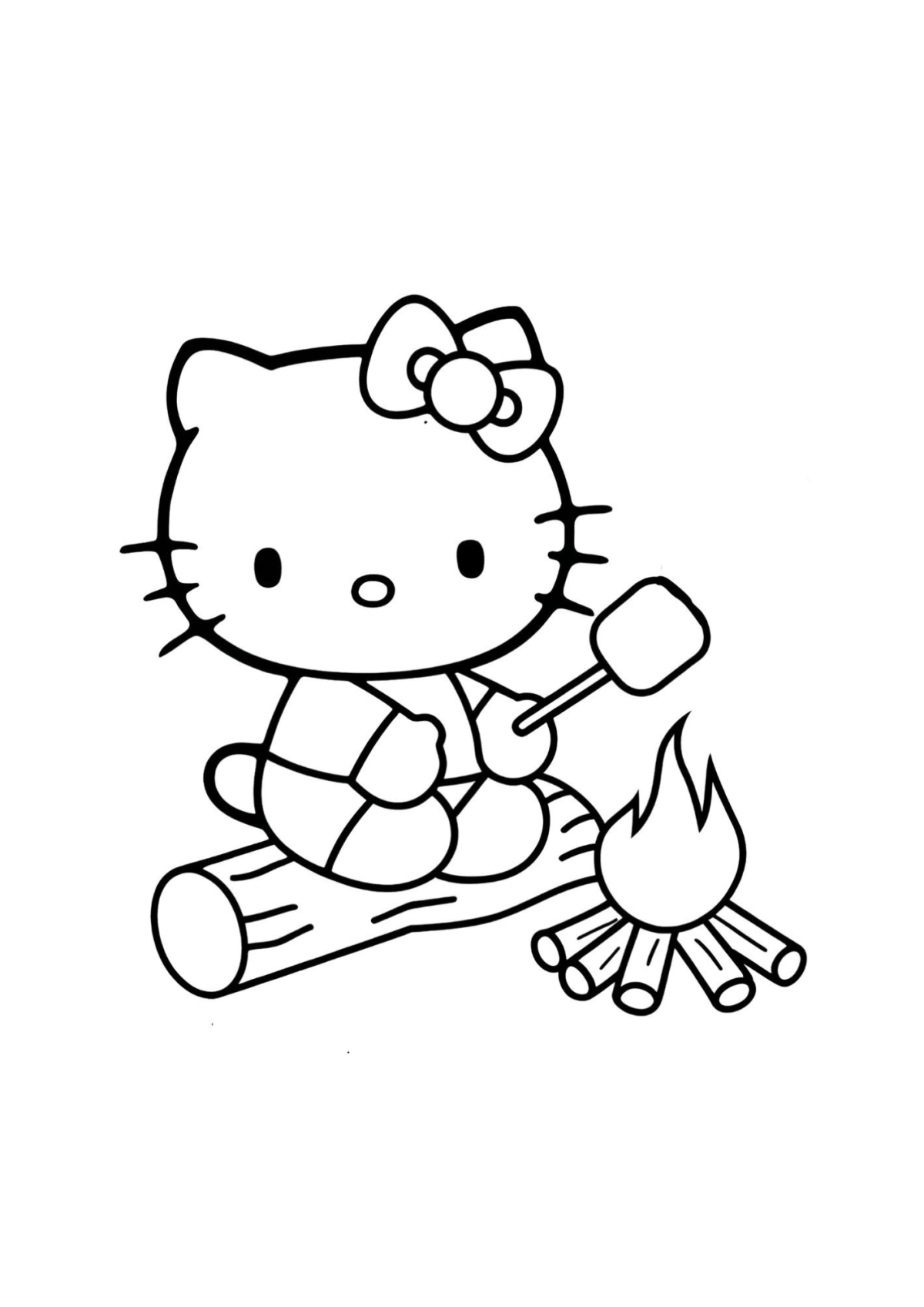 Desenho para Colorir Hello Kitty