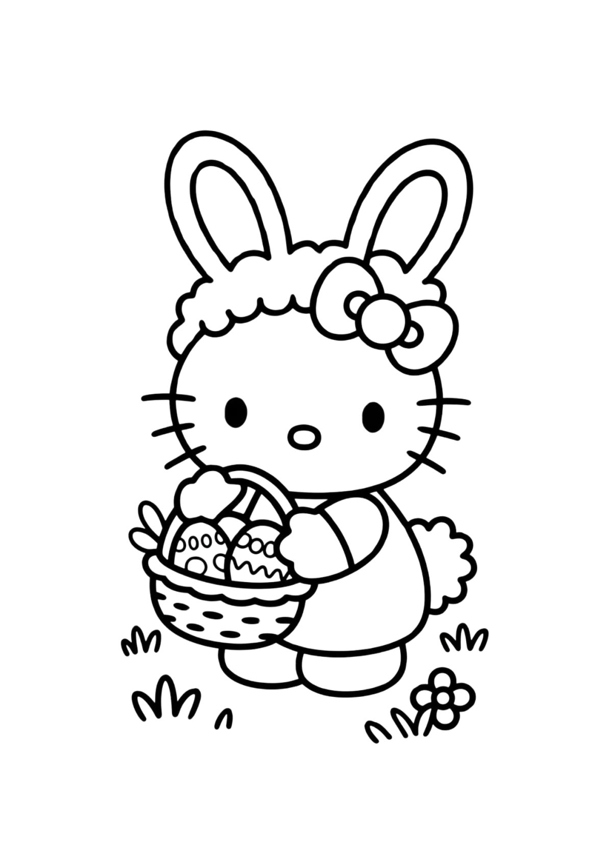 Desenho para Colorir Hello Kitty