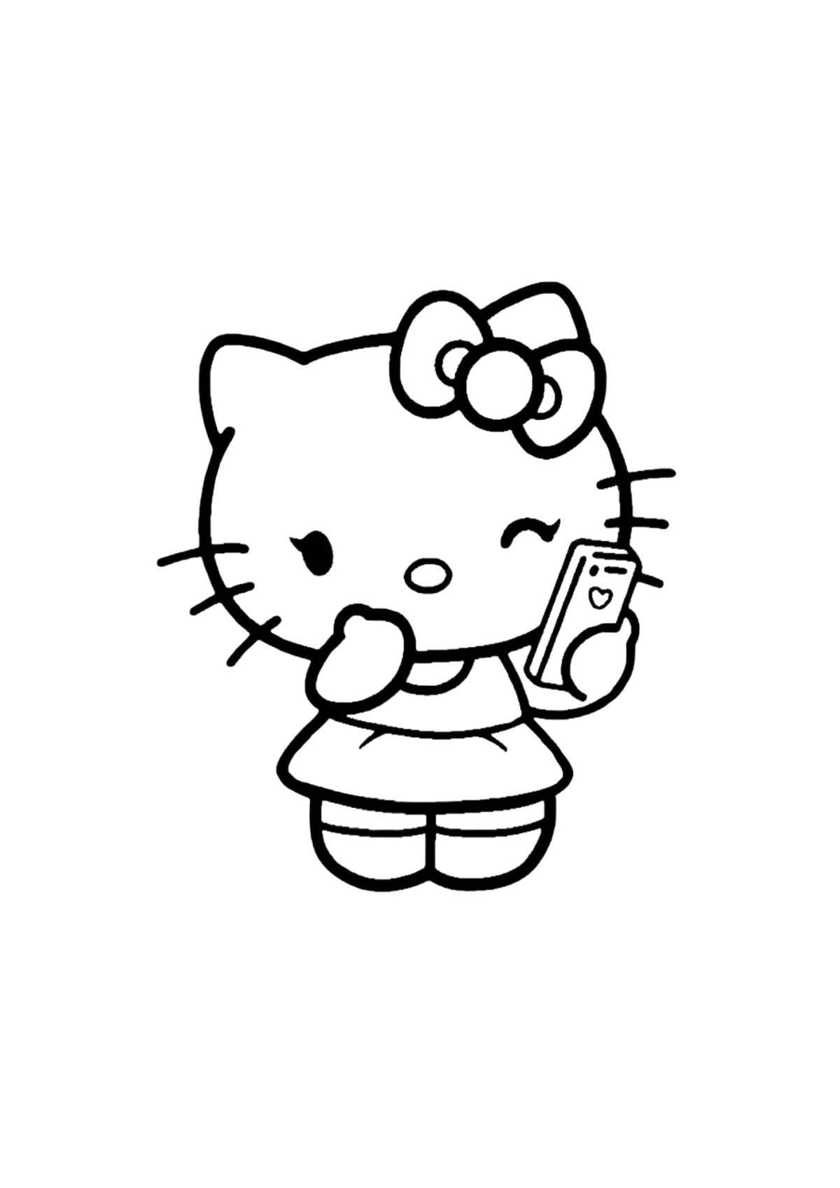 Desenho para Colorir Hello Kitty