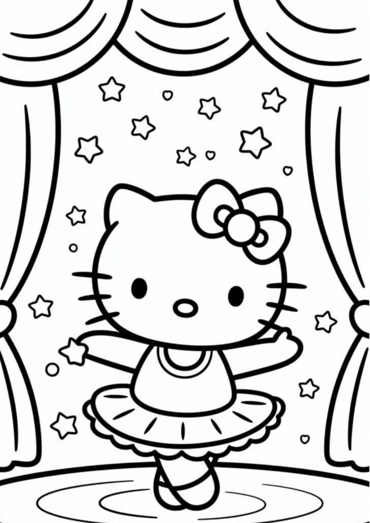 Desenho para Colorir Hello Kitty
