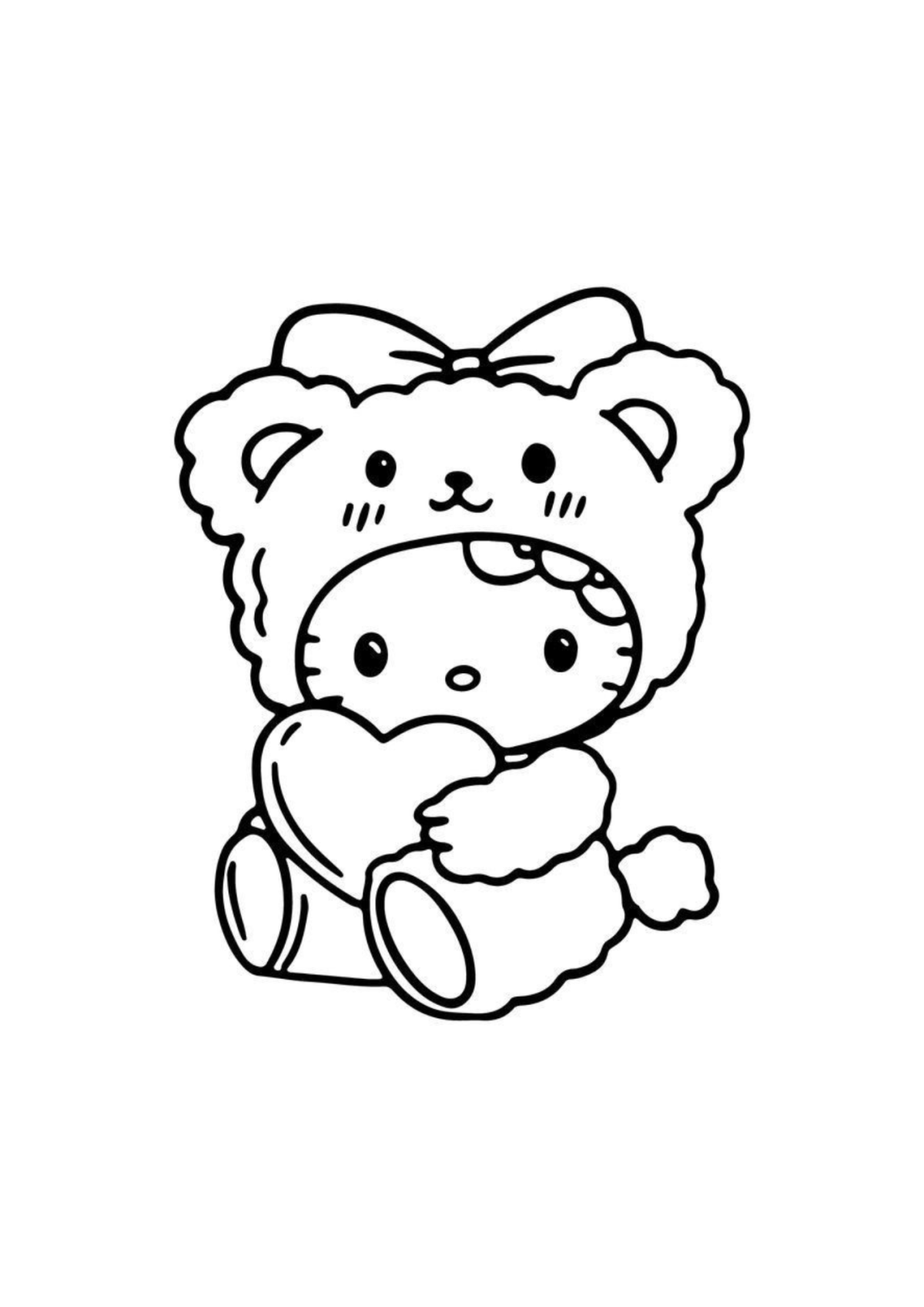 Desenho para Colorir Hello Kitty