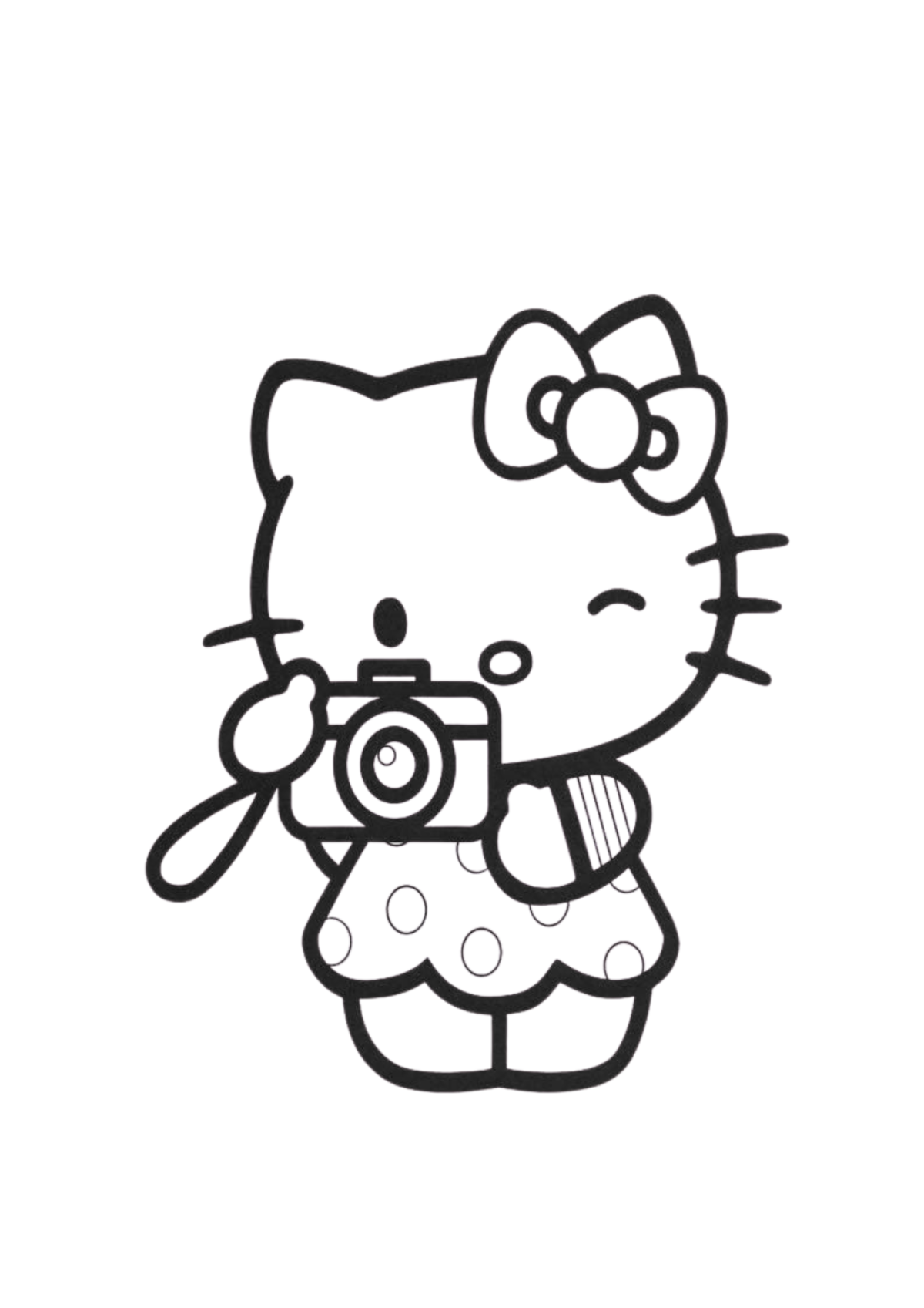 Desenho para Colorir Hello Kitty
