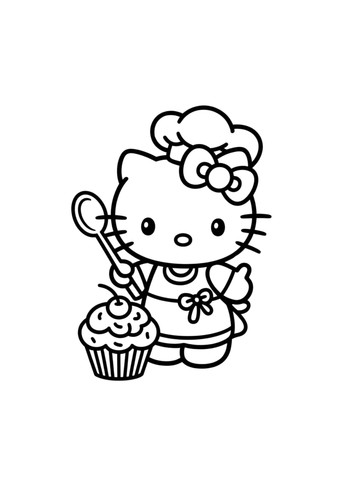Desenho para Colorir Hello Kitty