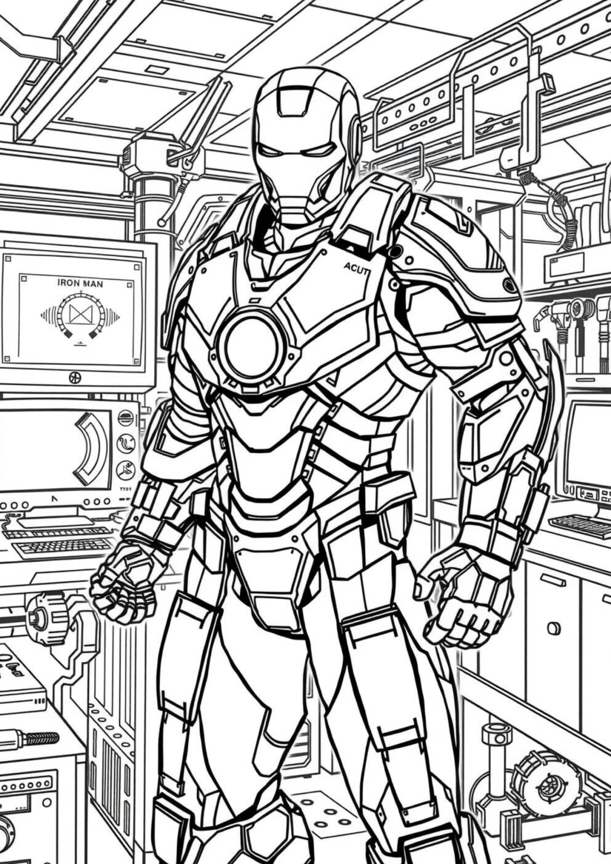 Desenho para Colorir Homem de Ferro
