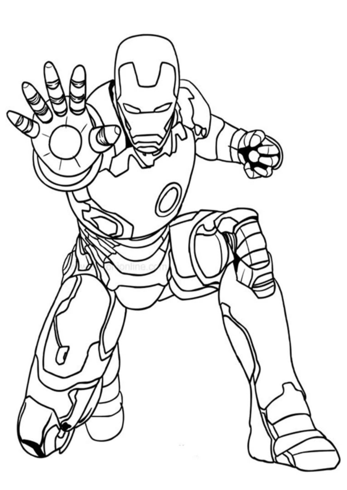 Desenho para Colorir Homem de Ferro