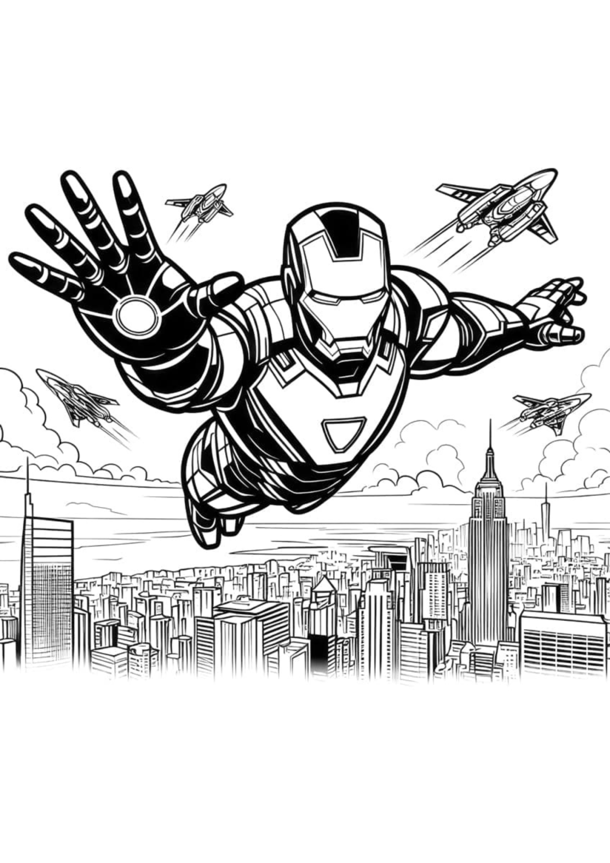 Desenho para Colorir Homem de Ferro