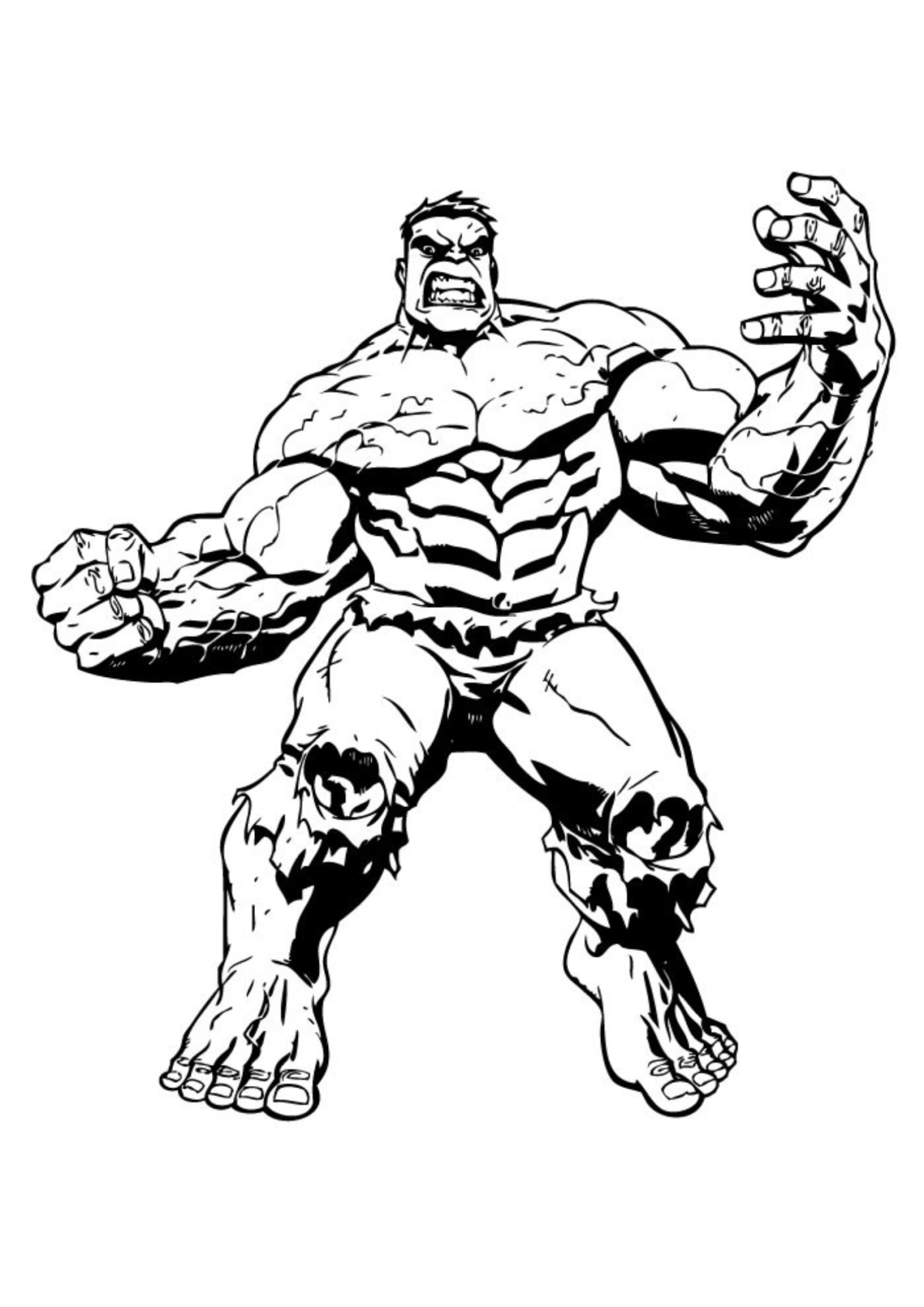 Desenho para Colorir Hulk