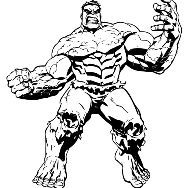 Desenho para Colorir Hulk