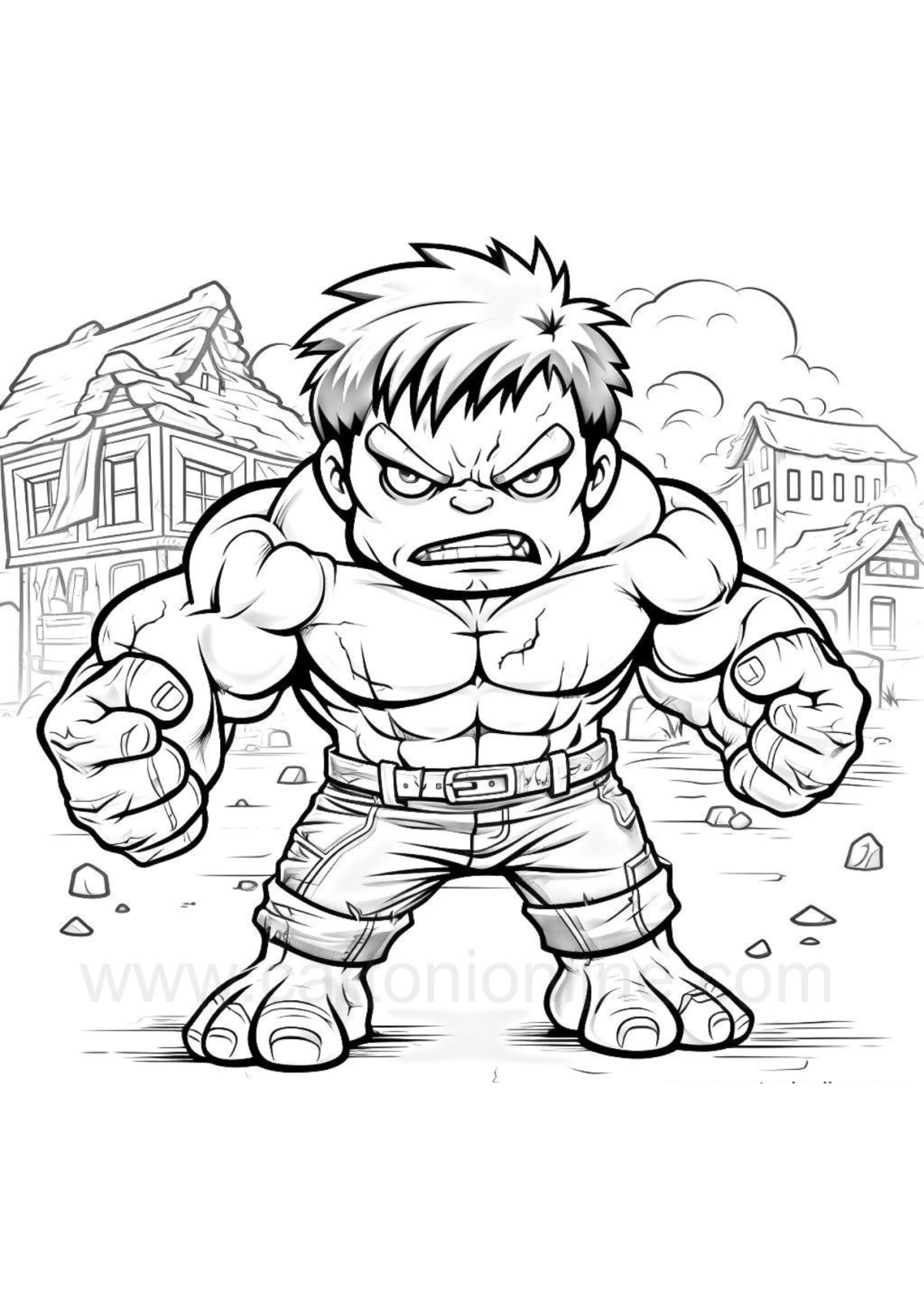 Desenho para Colorir Hulk
