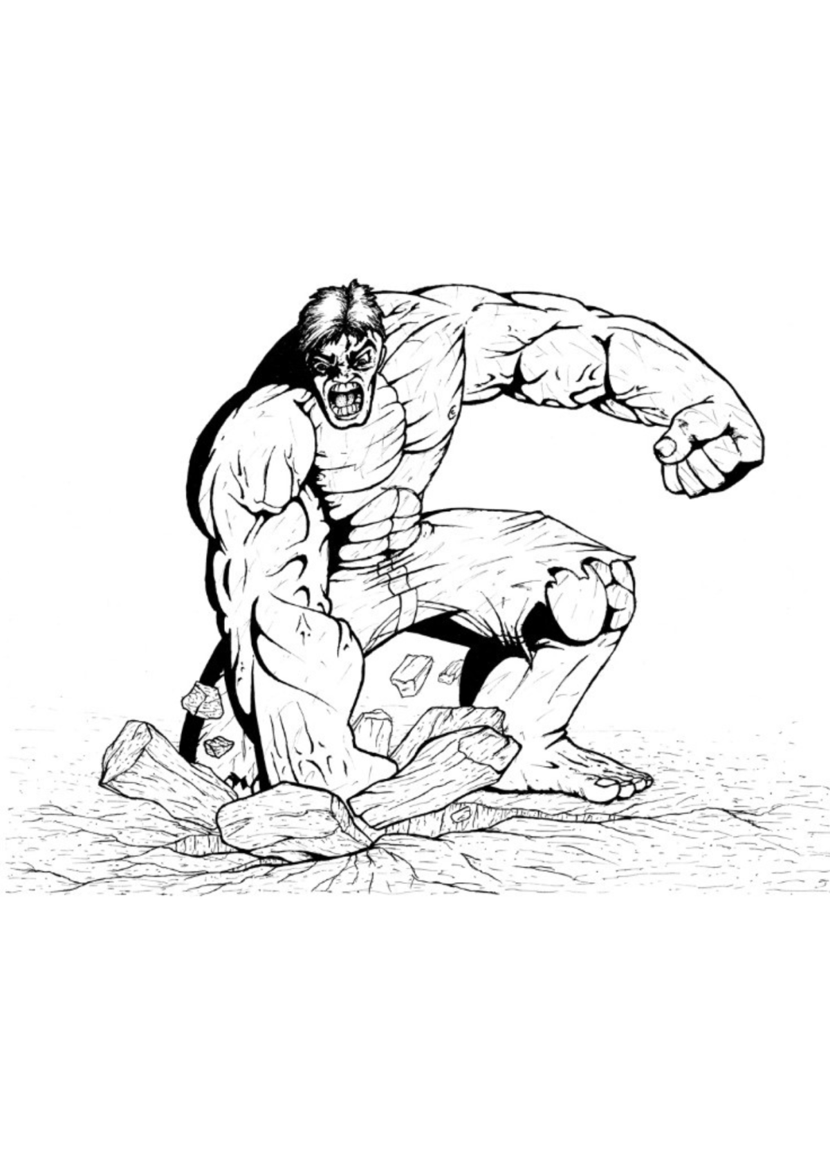 Desenho para Colorir Hulk