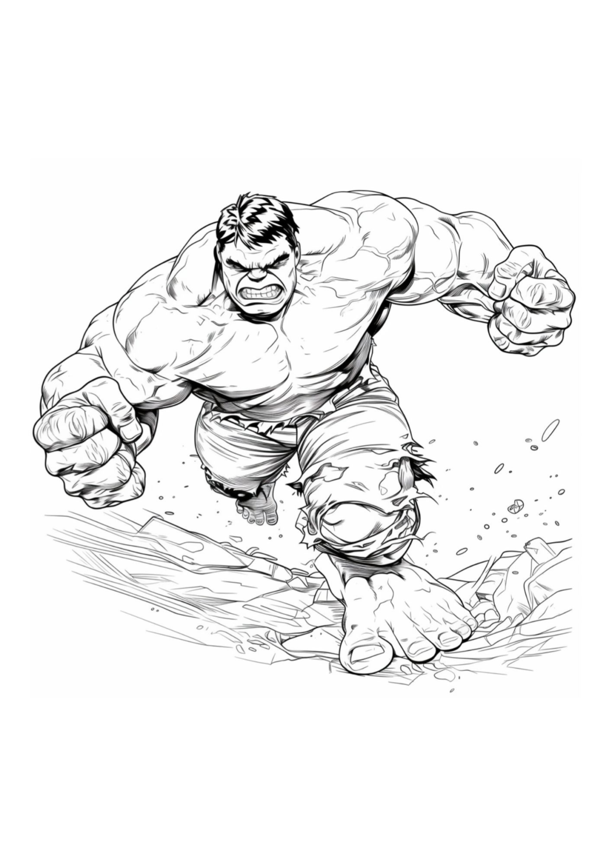 Desenho para Colorir Hulk