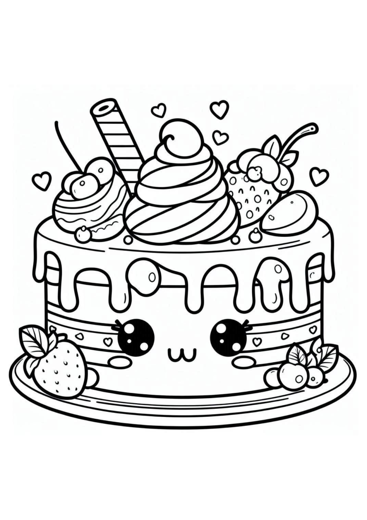 Desenho para Colorir Kawaii