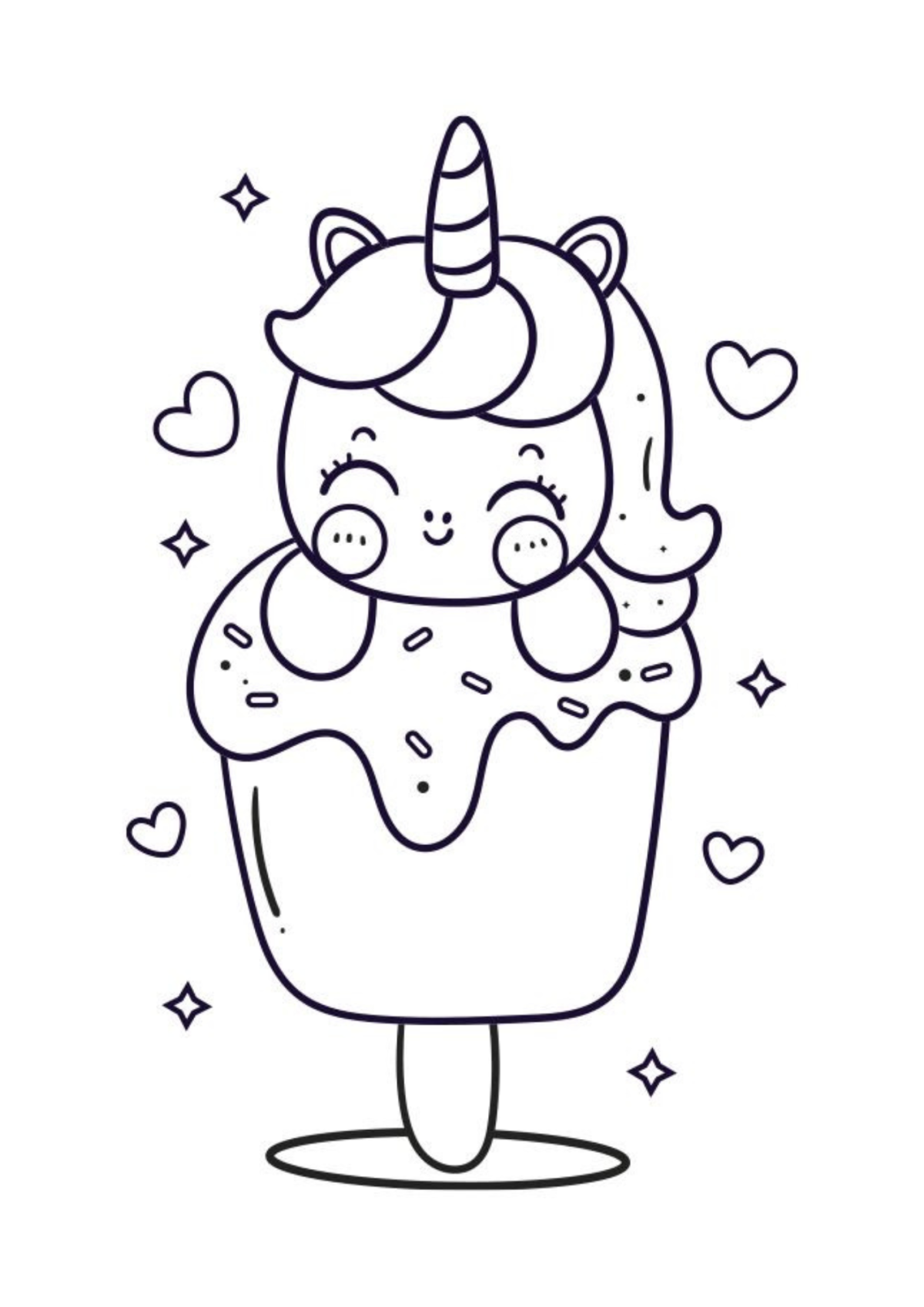 Desenho para Colorir Kawaii