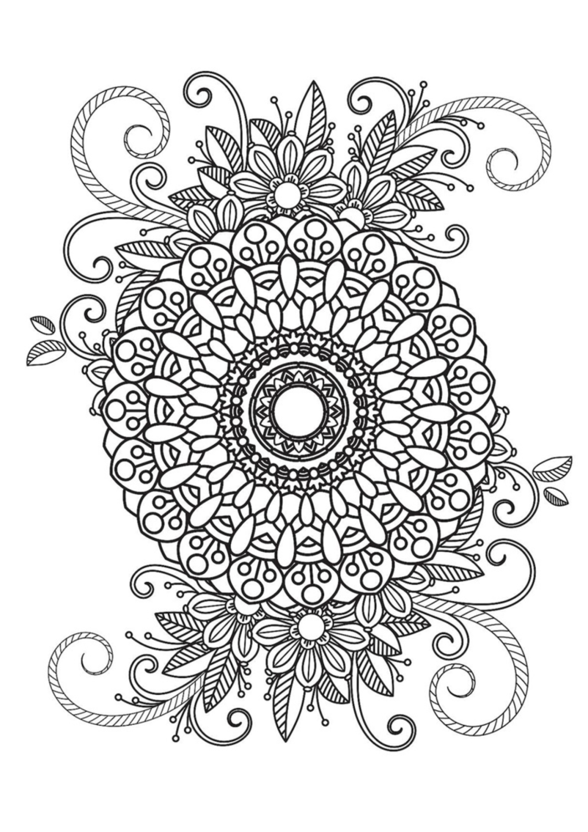 Desenho para Colorir Mandala