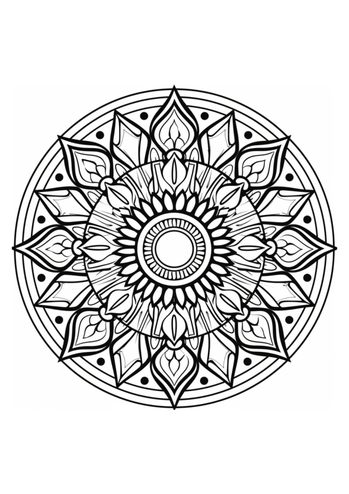 Desenho para Colorir Mandala
