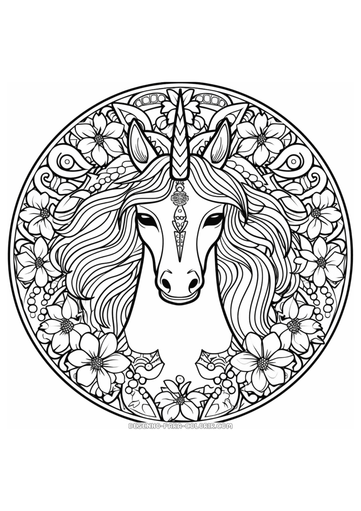 Desenho para Colorir Mandala