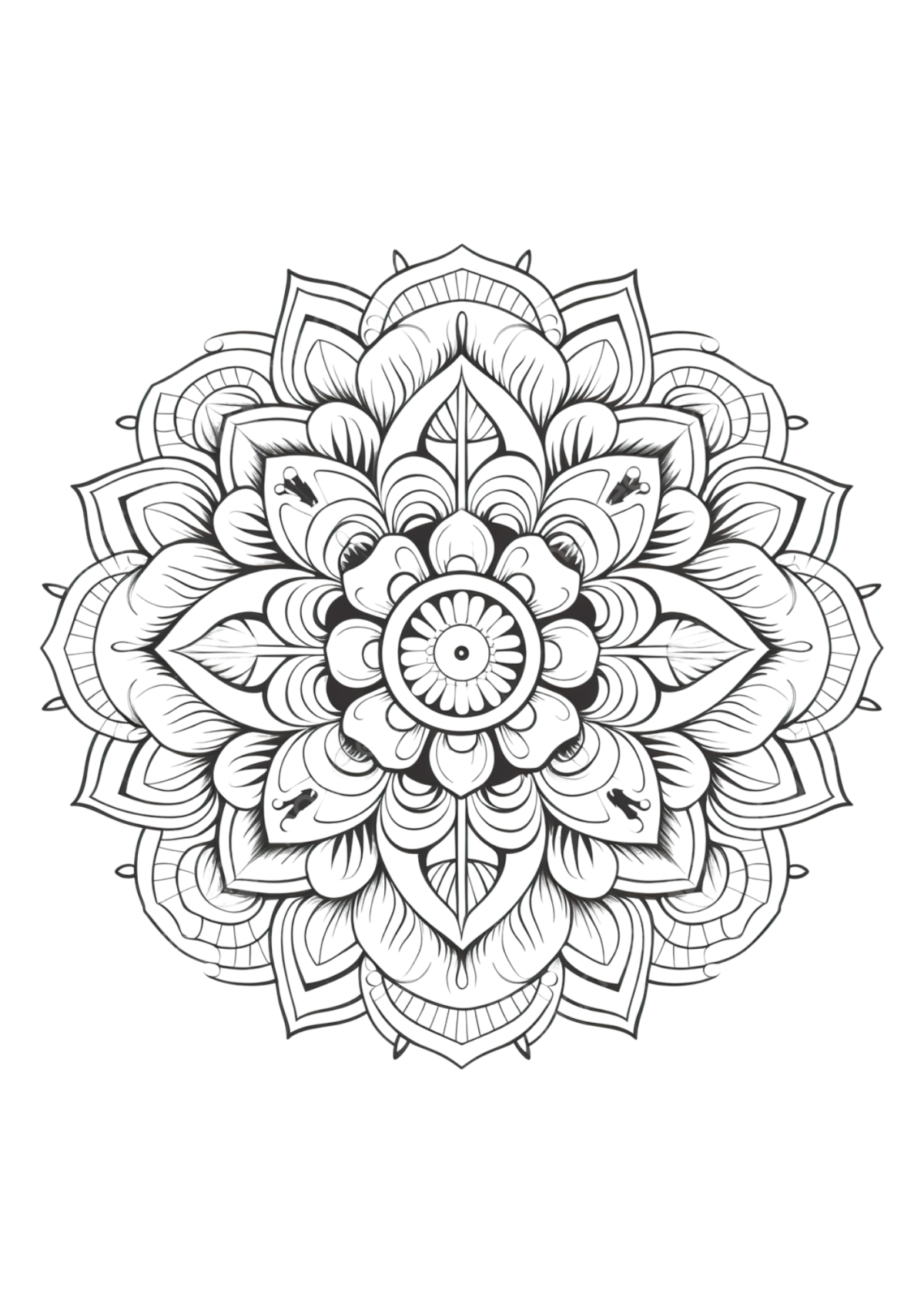 Desenho para Colorir Mandala
