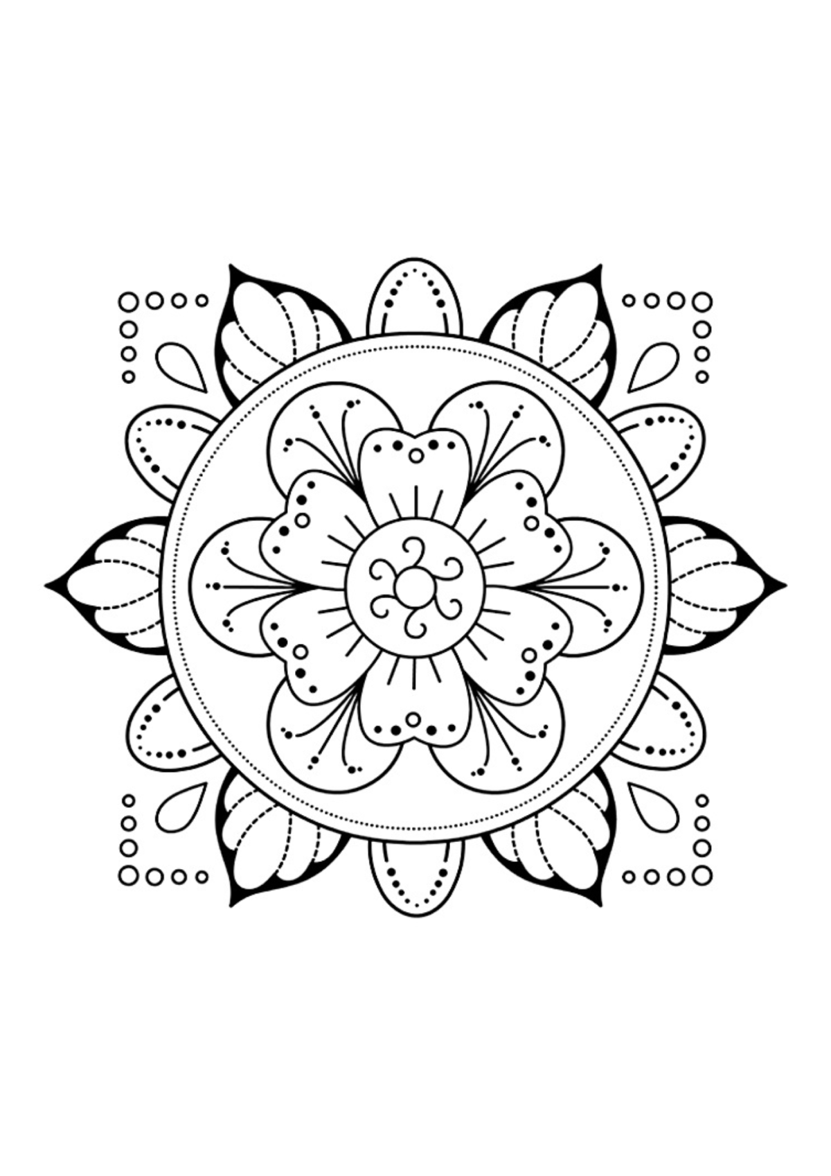 Desenho para Colorir Mandala
