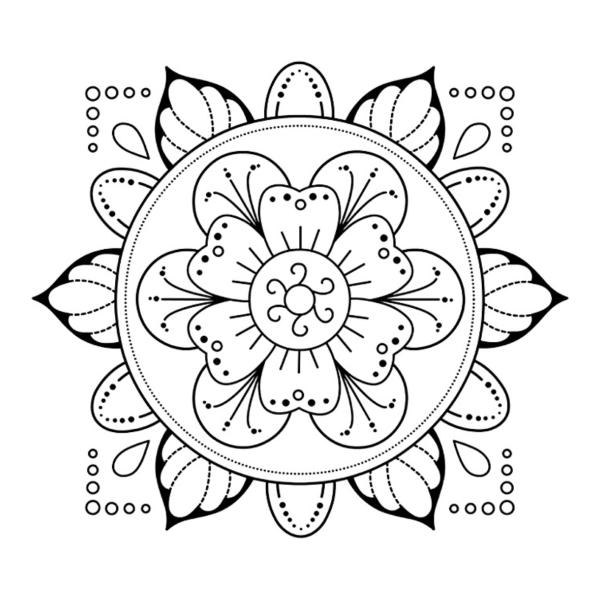 Desenho para Colorir Mandala