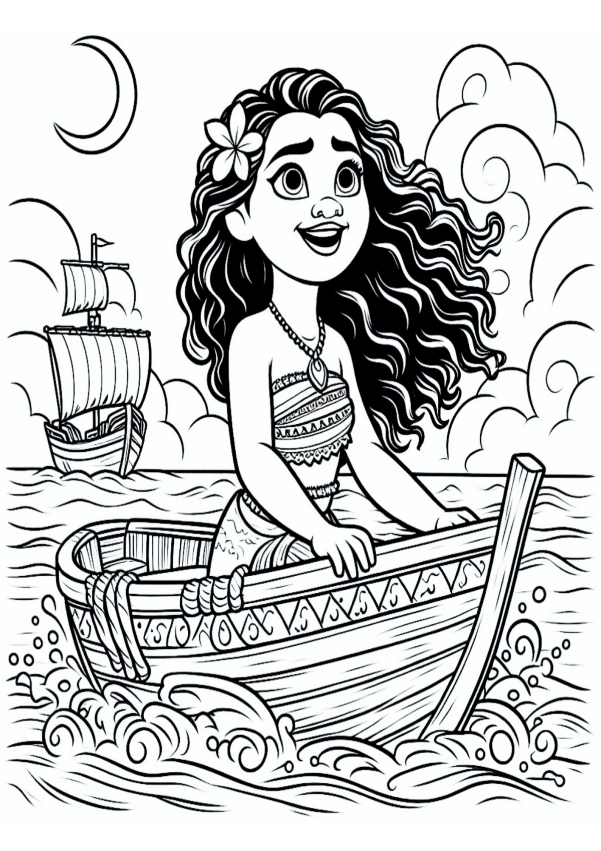 Desenho para Colorir Moana
