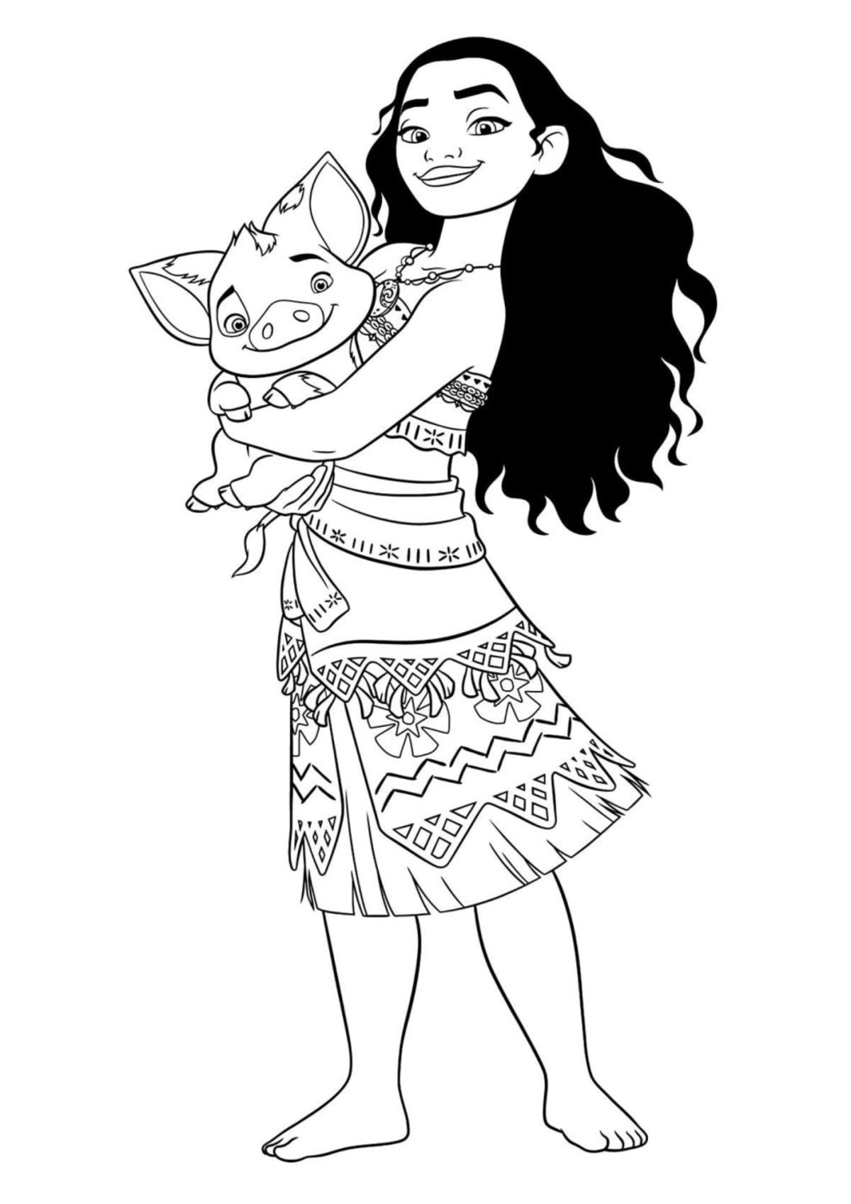 Desenho para Colorir Moana